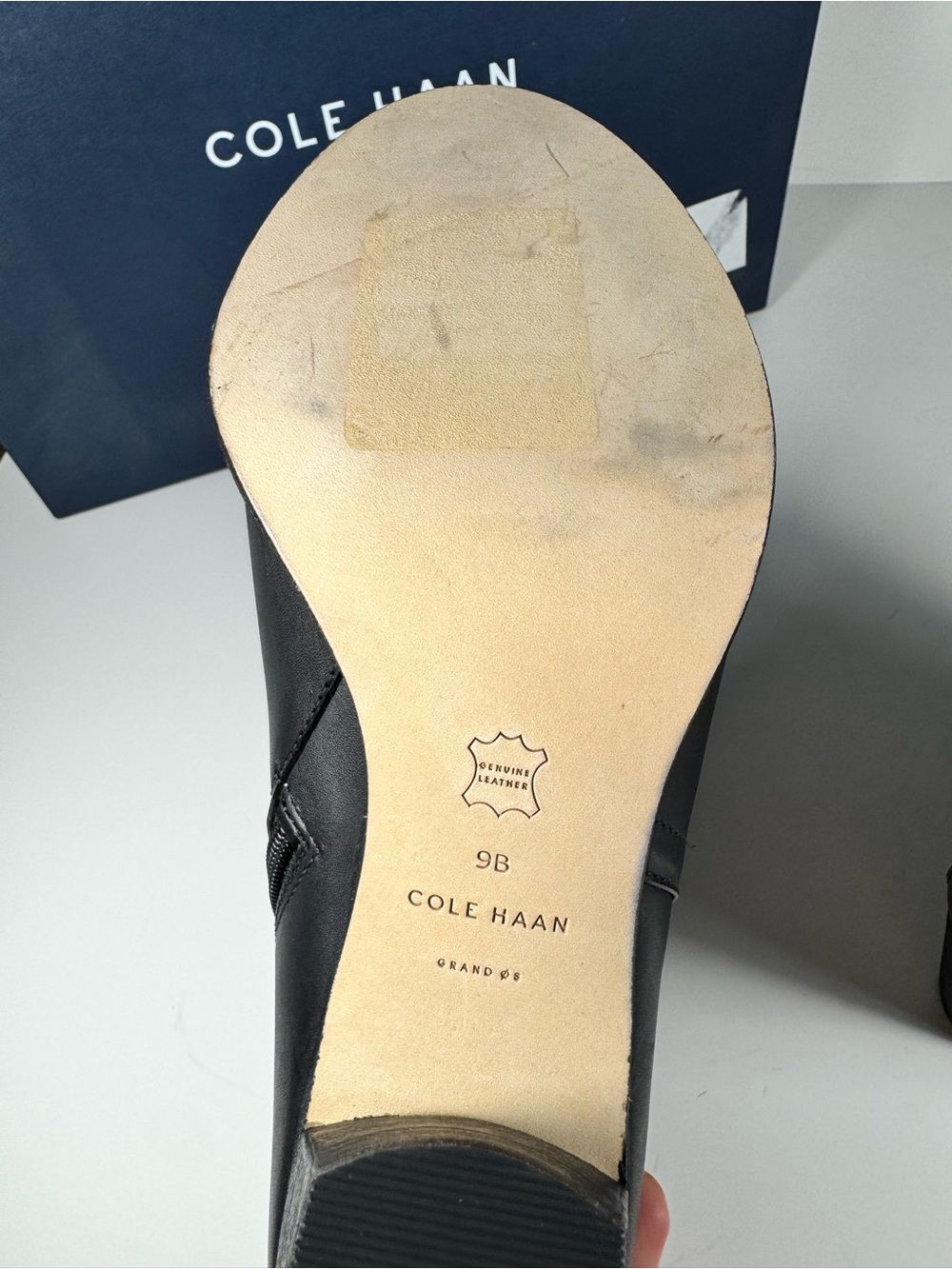 Cole Haan Hayes Black Leather Buckle Ankle Heel Booties women’s 9 Winter Boots - Picture 7 of 9